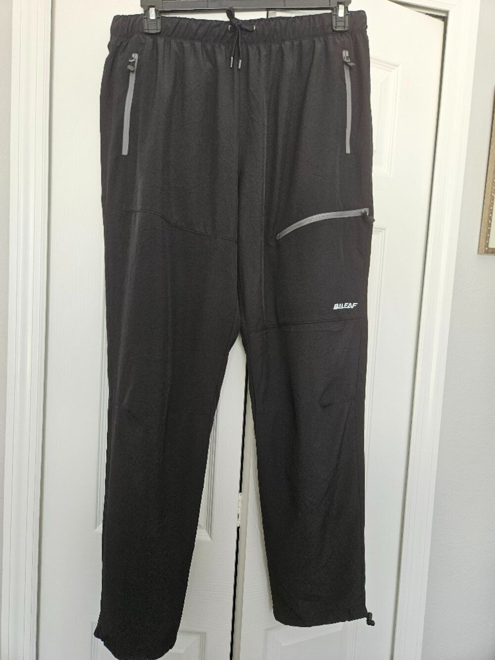 Black Workout Pants with grey highlights and zipper pockets